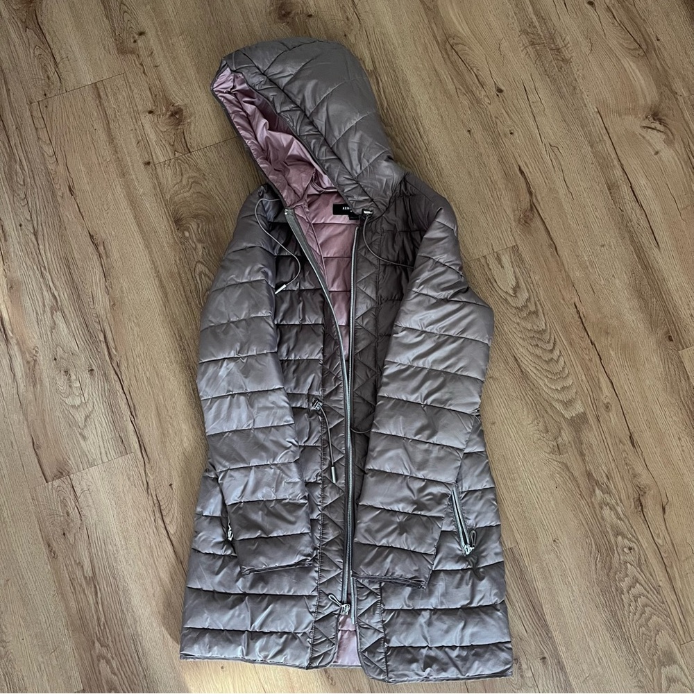 Kenneth Cole champagne and pink puffer coat XS S